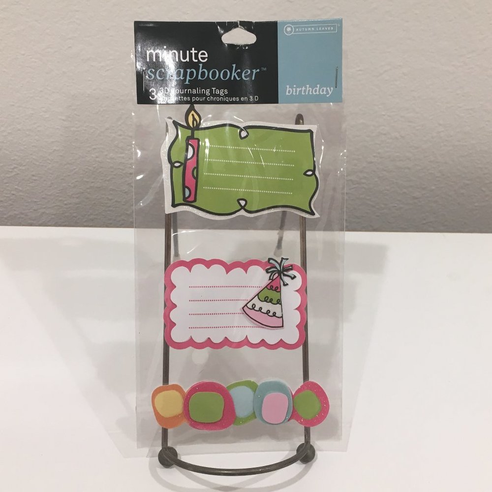 Autumn Leaves Minute Scrapbooker Scrapbooking "Birthday" 3D Stickers